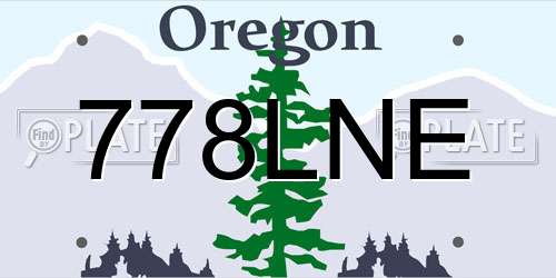 778LNE Oregon License Plate