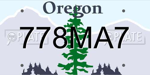 778MA7 Oregon License Plate
