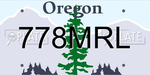 778MRL Oregon License Plate
