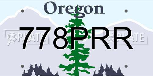778PRR Oregon License Plate