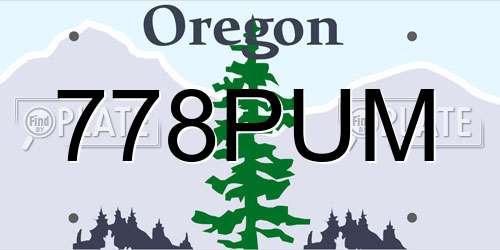 778PUM Oregon License Plate