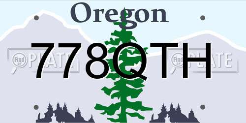 778QTH Oregon License Plate