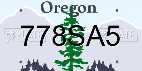 778SA5 Oregon License Plate