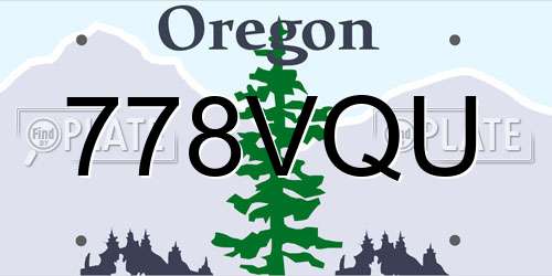 778VQU Oregon License Plate