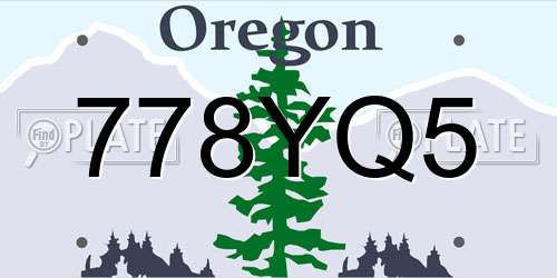 778YQ5 Oregon License Plate
