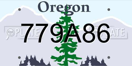779A86 Oregon License Plate