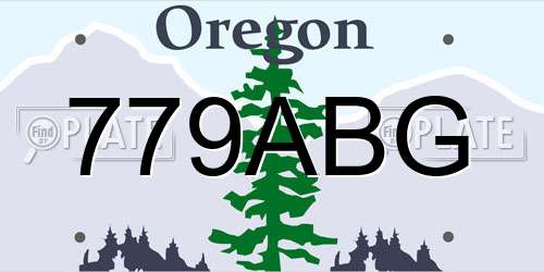 779ABG Oregon License Plate