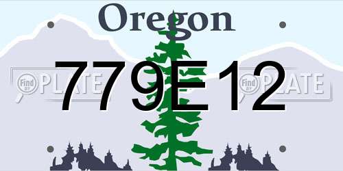 779E12 Oregon License Plate