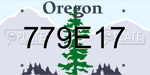 779E17 Oregon License Plate