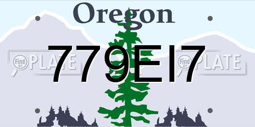 779EI7 Oregon License Plate