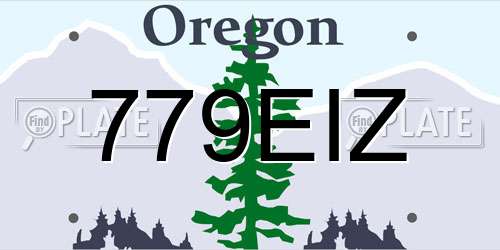 779EIZ Oregon License Plate