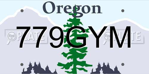 779GYM Oregon License Plate