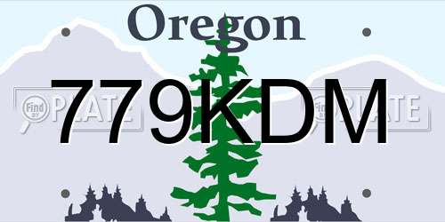 779KDM Oregon License Plate
