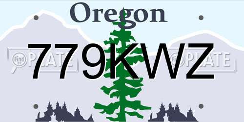 779KWZ Oregon License Plate