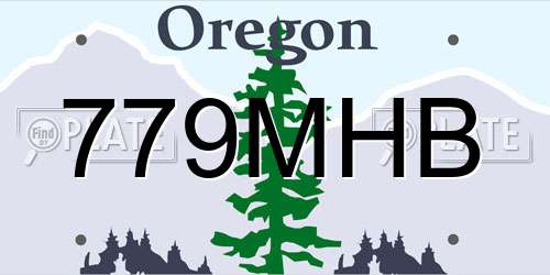 779MHB Oregon License Plate