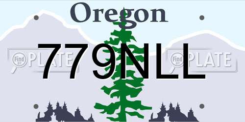 779NLL Oregon License Plate