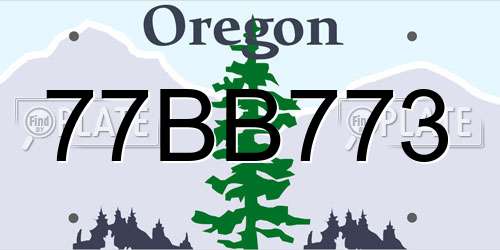 77BB773 Oregon License Plate