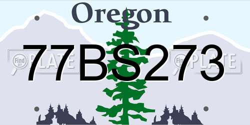77BS273 Oregon License Plate