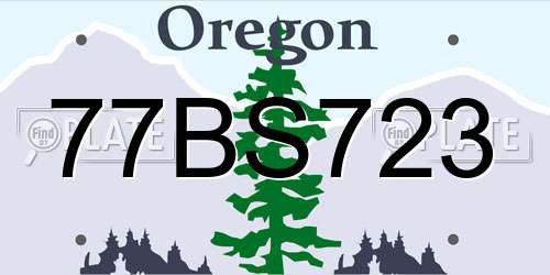 77BS723 Oregon License Plate
