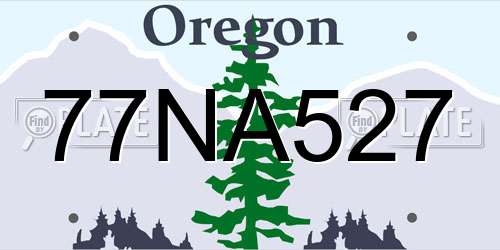 77NA527 Oregon License Plate