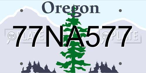 77NA577 Oregon License Plate