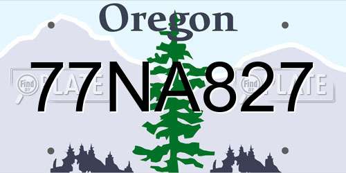77NA827 Oregon License Plate