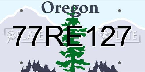 77RE127 Oregon License Plate
