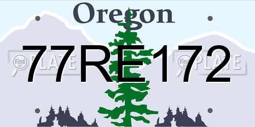 77RE172 Oregon License Plate