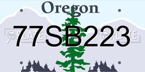 77SB223 Oregon License Plate