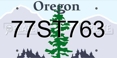 77ST763 Oregon License Plate
