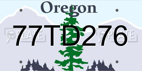 77TD276 Oregon License Plate