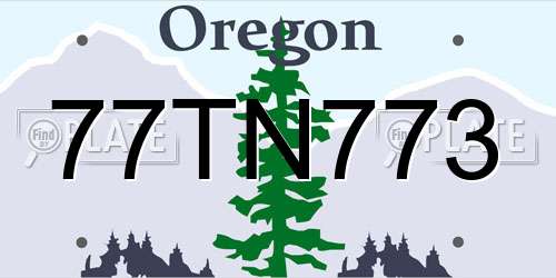 77TN773 Oregon License Plate