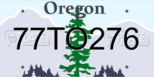 77TO276 Oregon License Plate