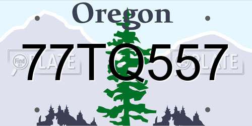 77TQ557 Oregon License Plate