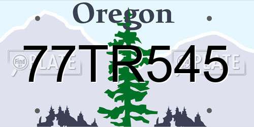 77TR545 Oregon License Plate