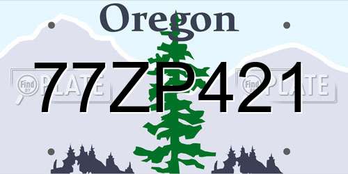 77ZP421 Oregon License Plate
