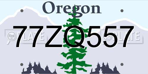 77ZQ557 Oregon License Plate