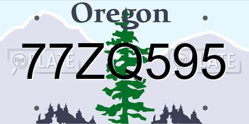77ZQ595 Oregon License Plate