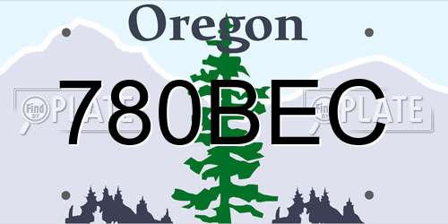 780BEC Oregon License Plate