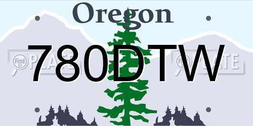 780DTW Oregon License Plate
