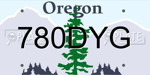 780DYG Oregon License Plate
