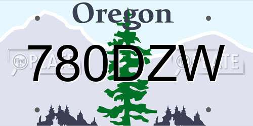 780DZW Oregon License Plate