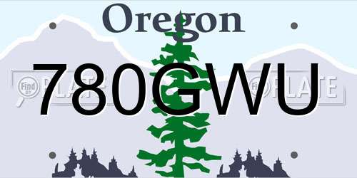 780GWU Oregon License Plate