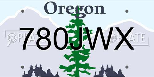 780JWX Oregon License Plate