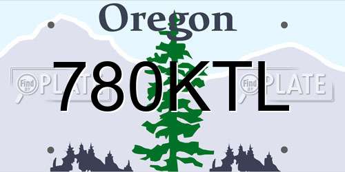 780KTL Oregon License Plate