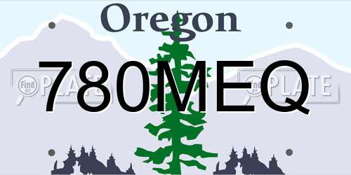 780MEQ Oregon License Plate