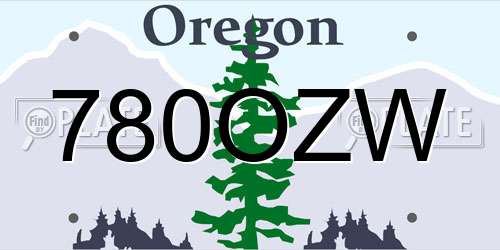 780OZW Oregon License Plate