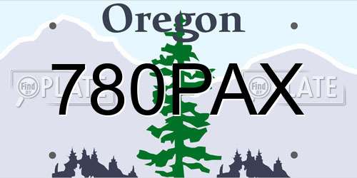 780PAX Oregon License Plate