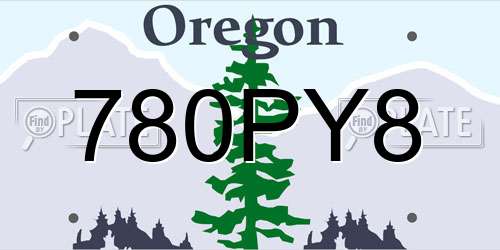 780PY8 Oregon License Plate