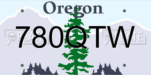 780QTW Oregon License Plate